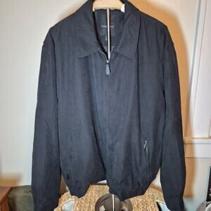 London Fog Zip-Front Golf Jacket Mesh Lined Men's Size XXL Black